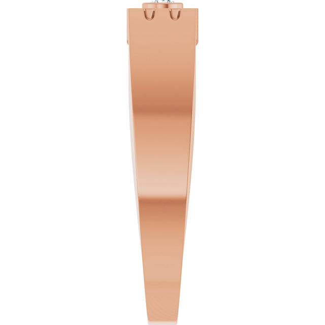 14K Gold Round Natural Diamond Love Ring - Rose Gold - view 4