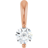 14K Gold Round Natural Diamond Solitaire Pendant – up to 1/10 CTW - Rose Gold