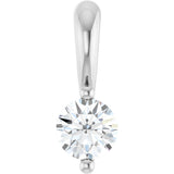 Platinum Round Natural Diamond Solitaire Pendant – up to 1/10 CTW