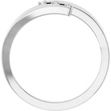 14K Gold Round Natural Diamond Accented Negative Space Ring – 1.2mm Stones - White Gold - view 2