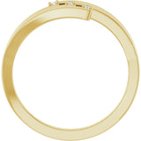14K Gold Round Natural Diamond Accented Negative Space Ring – 1.2mm Stones - Yellow Gold - view 2