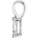 Platinum Natural Diamond Oval 2-Prong Solitaire Pendant - view 3