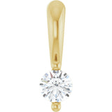 14K Gold Round Lab-Grown Diamond Solitaire Pendant – up to 1/10 CTW - Yellow Gold