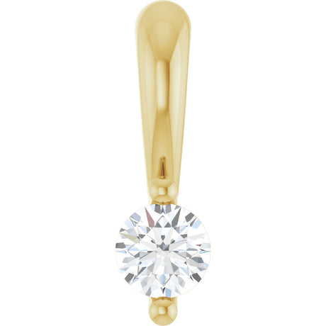 14K Gold Round Lab-Grown Diamond Solitaire Pendant – up to 1/10 CTW - Yellow Gold