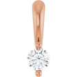 14K Gold Round Natural Diamond Solitaire Pendant – up to 1/10 CTW - Rose Gold
