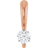 14K Gold Round Lab-Grown Diamond Solitaire Pendant – up to 1/10 CTW - Rose Gold