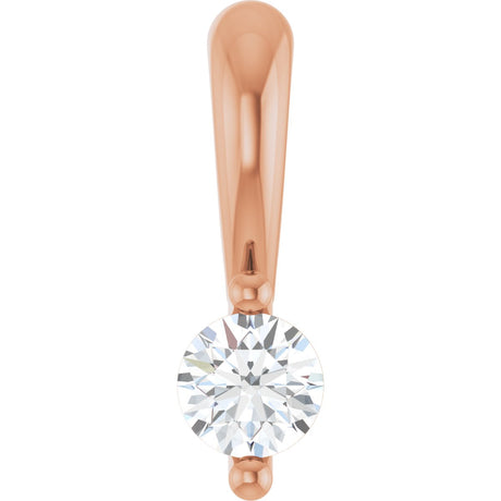 14K Gold Round Lab-Grown Diamond Solitaire Pendant – up to 1/10 CTW - Rose Gold