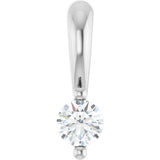 14K Gold Round Natural Diamond Solitaire Pendant – up to 1/10 CTW - White Gold