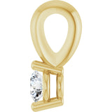 14K Gold Round Lab-Grown Diamond Solitaire Pendant – up to 1/10 CTW - Yellow Gold - view 3