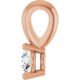 14K Gold Round Lab-Grown Diamond Solitaire Pendant – up to 1/10 CTW - Rose Gold - view 3