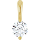 14K Gold Round Lab-Grown Diamond Solitaire Pendant – up to 1/10 CTW - Yellow Gold