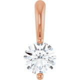 14K Gold Round Lab-Grown Diamond Solitaire Pendant – up to 1/10 CTW - Rose Gold