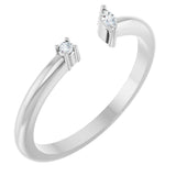 14K Gold Natural Diamond Negative Space Ring III - White Gold