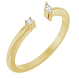 14K Gold Natural Diamond Negative Space Ring III - Yellow Gold