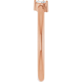 14K Gold Natural Diamond Negative Space Ring III - Rose Gold - view 4