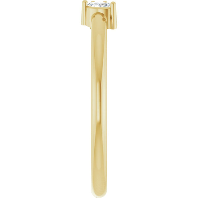 14K Gold Natural Diamond Negative Space Ring III - Yellow Gold - view 4