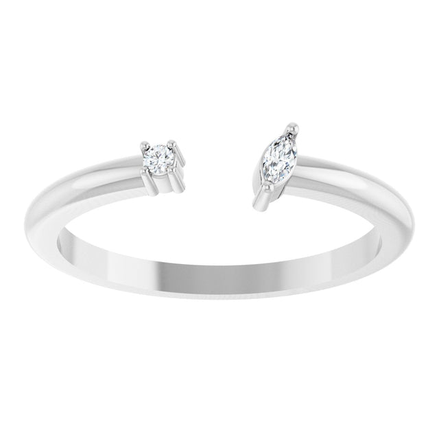 Platinum Natural Diamond Negative Space Ring III - view 3
