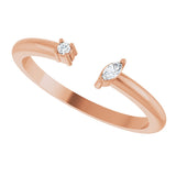 14K Gold Natural Diamond Negative Space Ring III - Rose Gold - view 5