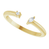 14K Gold Natural Diamond Negative Space Ring III - Yellow Gold - view 5