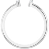 14K Gold Natural Diamond Negative Space Ring III - White Gold - view 2