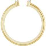 14K Gold Natural Diamond Negative Space Ring III - Yellow Gold - view 2