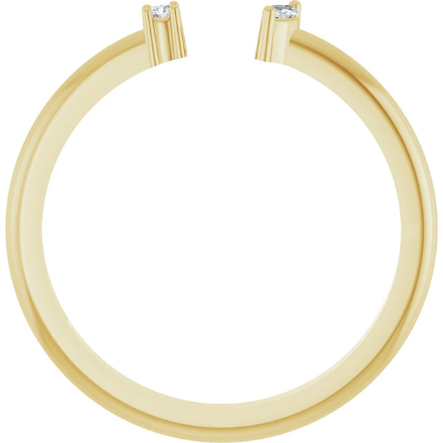 14K Gold Natural Diamond Negative Space Ring III - Yellow Gold - view 2