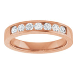 14K Gold Lab-Grown Diamond Channel-Set Seven-Stone Band - Rose Gold - view 13