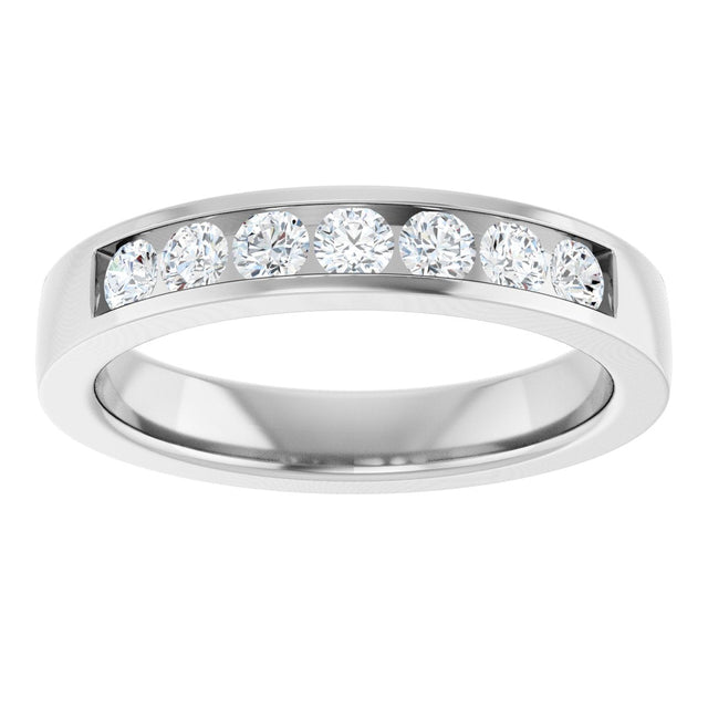 14K Gold Lab-Grown Diamond Channel-Set Seven-Stone Band - White Gold - view 13