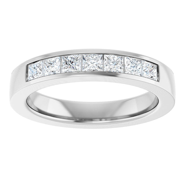 14K Gold Lab-Grown Diamond Channel-Set Seven-Stone Band - White Gold - view 13
