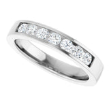 14K Gold Lab-Grown Diamond Channel-Set Seven-Stone Band - White Gold - view 15