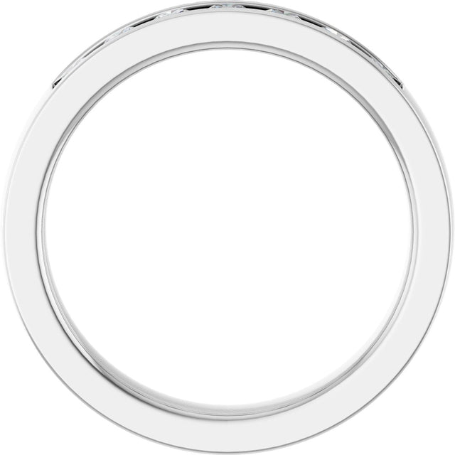 14K Gold Lab-Grown Diamond Channel-Set Seven-Stone Band - White Gold - view 12