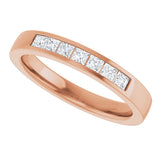 14K Gold Lab-Grown Diamond Channel-Set Seven-Stone Band - Rose Gold - view 15
