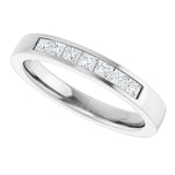 14K Gold Lab-Grown Diamond Channel-Set Seven-Stone Band - White Gold - view 15
