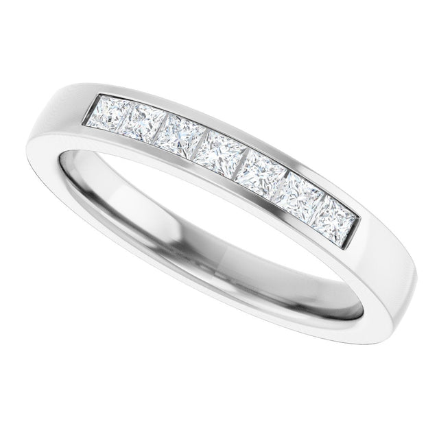 14K Gold Lab-Grown Diamond Channel-Set Seven-Stone Band - White Gold - view 15