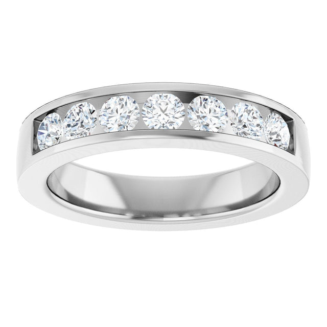 14K Gold Lab-Grown Diamond Channel-Set Seven-Stone Band - White Gold - view 13