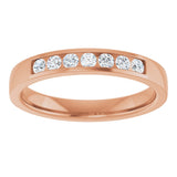 14K Gold Lab-Grown Diamond Channel-Set Seven-Stone Band - Rose Gold - view 13