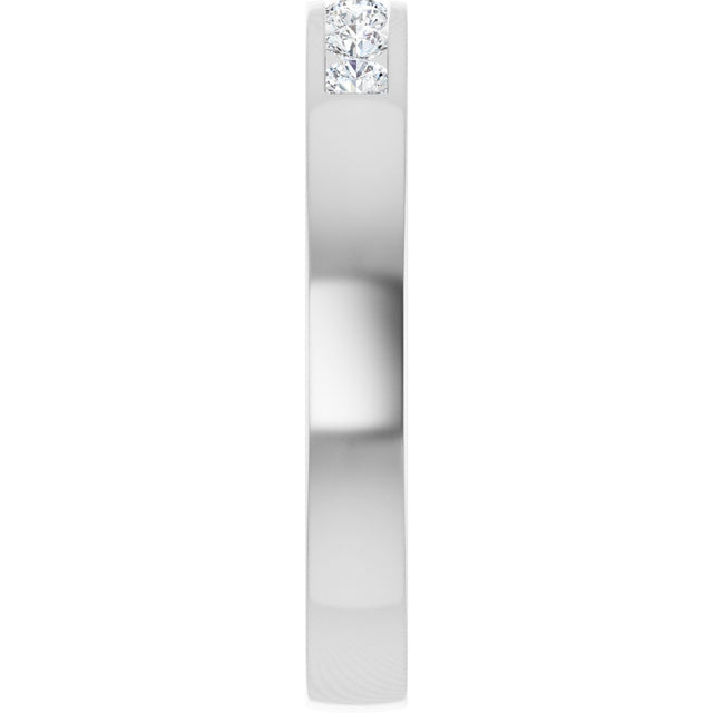 14K Gold Lab-Grown Diamond Channel-Set Seven-Stone Band - White Gold - view 14