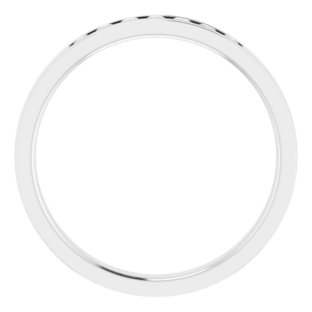 14K Gold Lab-Grown Diamond Channel-Set Seven-Stone Band - White Gold - view 12