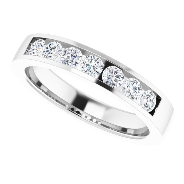 14K Gold Lab-Grown Diamond Channel-Set Seven-Stone Band - White Gold - view 15