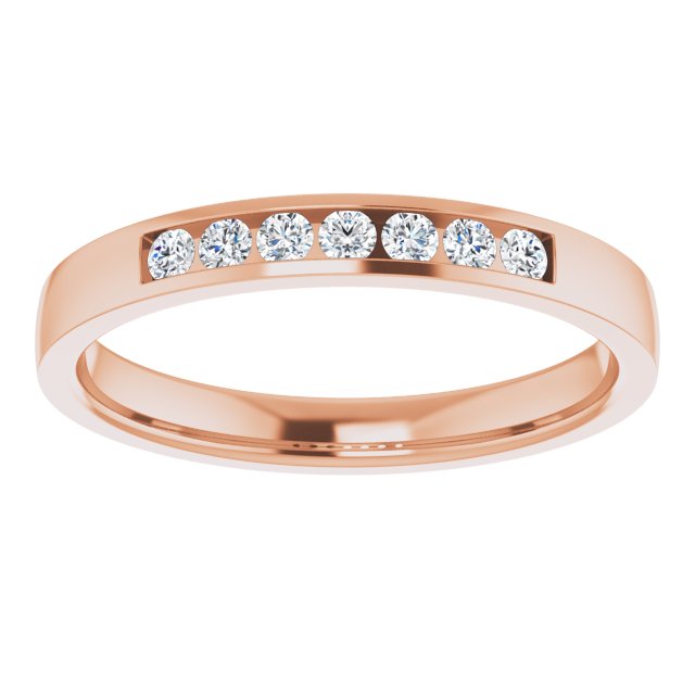 14K Gold Lab-Grown Diamond Channel-Set Seven-Stone Band - Rose Gold - view 13