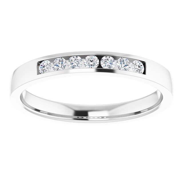 14K Gold Lab-Grown Diamond Channel-Set Seven-Stone Band - White Gold - view 13