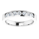 14K Gold Lab-Grown Diamond Channel-Set Seven-Stone Band - White Gold - view 13