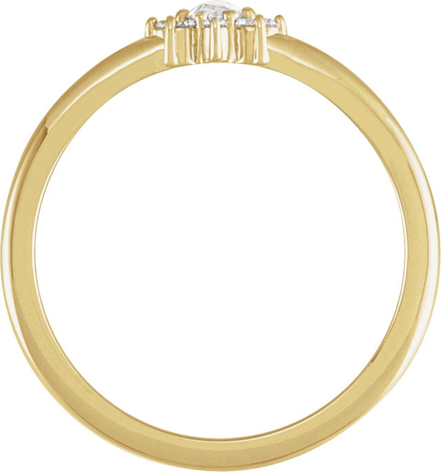 14K Gold Round Natural Diamond Halo-Style Ring – 3mm Stones - Yellow Gold - view 2