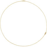 14K Gold Round Natural Diamond Off-Center Angel Wing Necklace - Yellow Gold