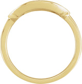 14K Gold Round Natural Diamond Accented Initial Signet Ring - Yellow Gold - view 2
