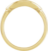 14K Gold Round Natural Diamond Accented Initial Signet Ring - Yellow Gold - view 2