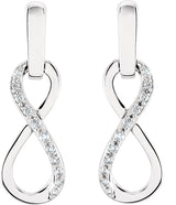 14K Gold Round Natural Diamond Infinity-Inspired Earrings - White Gold - view 2