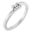 14K Gold Straight Baguette Natural Diamond Stackable Ring – 3x1.5mm - White Gold