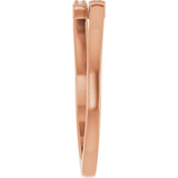 14K Gold Straight Baguette Natural Diamond Stackable Ring – 3x1.5mm - Rose Gold - view 4