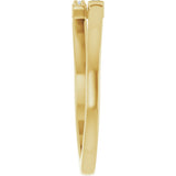 14K Gold Straight Baguette Natural Diamond Stackable Ring – 3x1.5mm - Yellow Gold - view 4